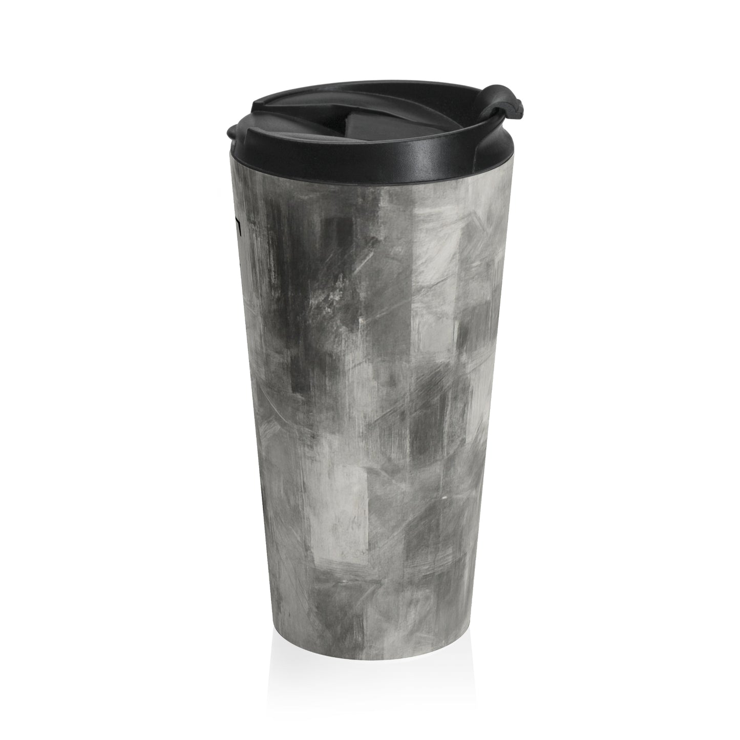 Monogram Initials Gray Marble Travel Mug | Personalized Stainless Steel Tumbler - TRV