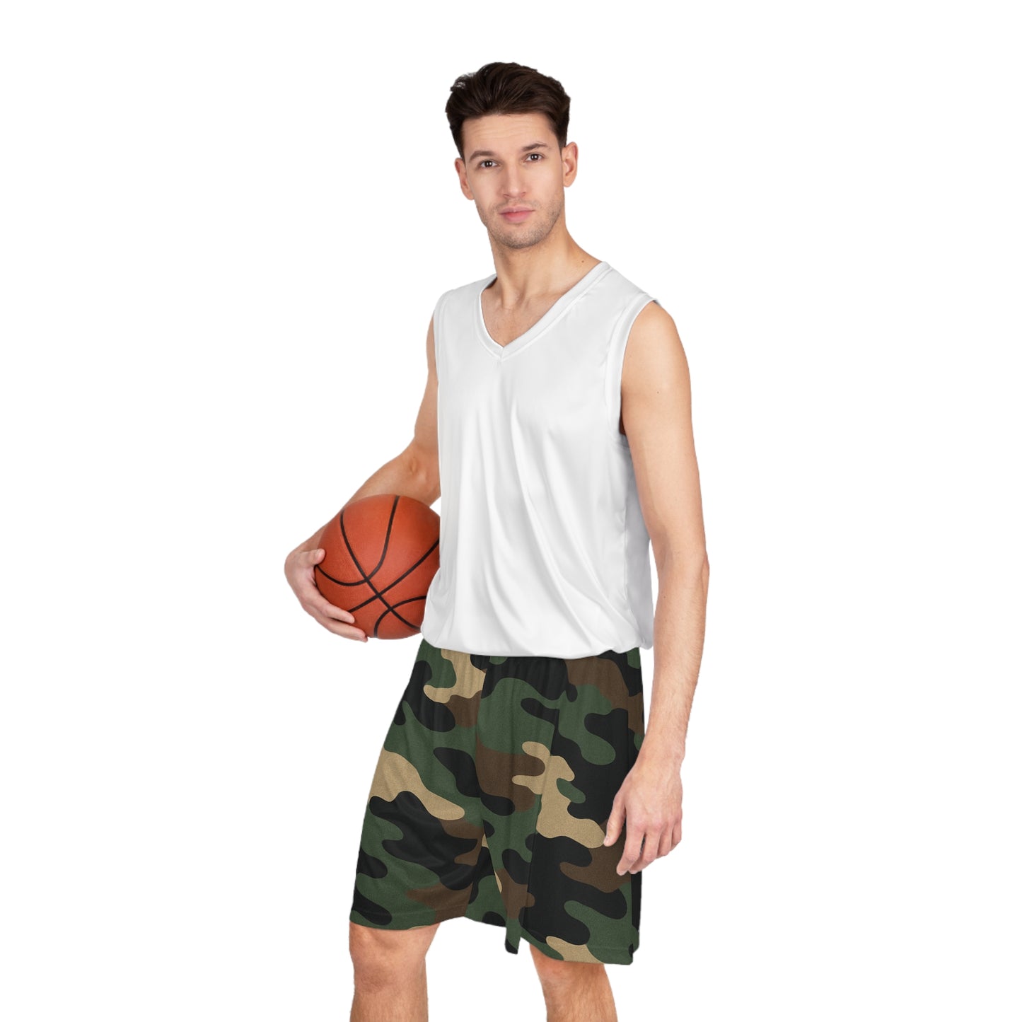 Camo Basketball Shorts, Trendy Athletic Wear, Summer Sports Gear, Gift for Gym Lovers, Stylish Workout Shorts - TRV