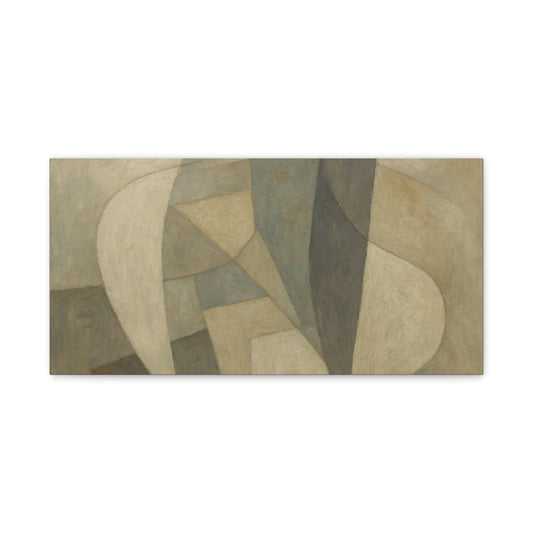Abstract Neutral Geometric Shapes Matte Canvas - TRV
