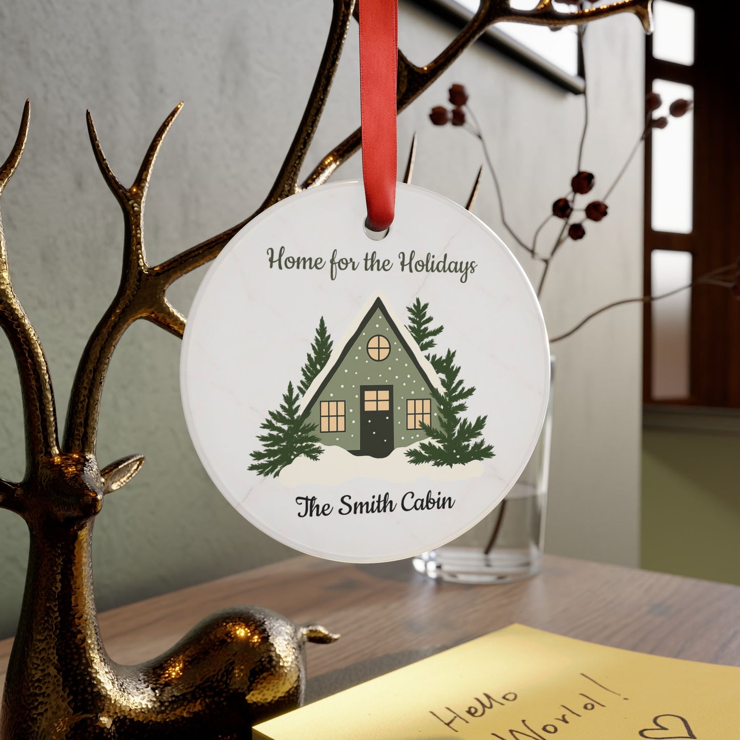 Home for the Holidays cabin ornament | Acrylic Ornament - TRV