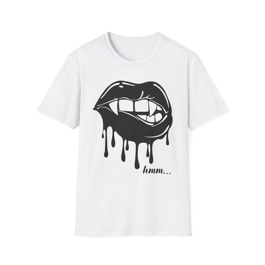 Edgy Graphic Unisex T-Shirt - Dripping Mouth Design, Cool Tee, Trendy Shirt, Hipster Top, Streetwear, Alternative Fashion, Holiday Gift