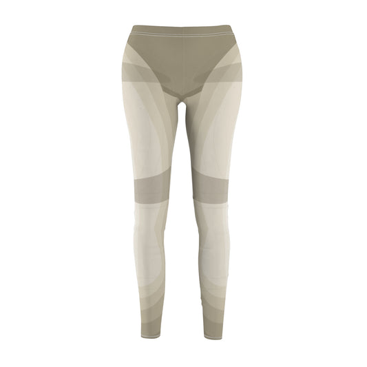Neutral Abstract Geometric Pattern Leggings