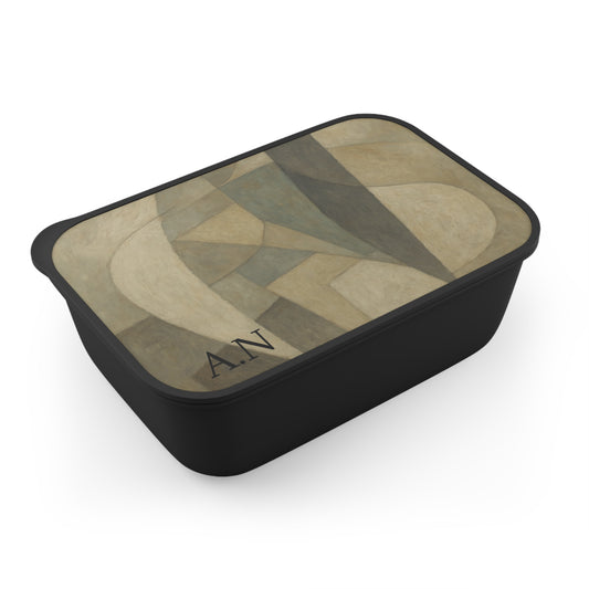 Abstract Geometric Pattern Bento Box | PLA Lunchbox with Band and Utensils
