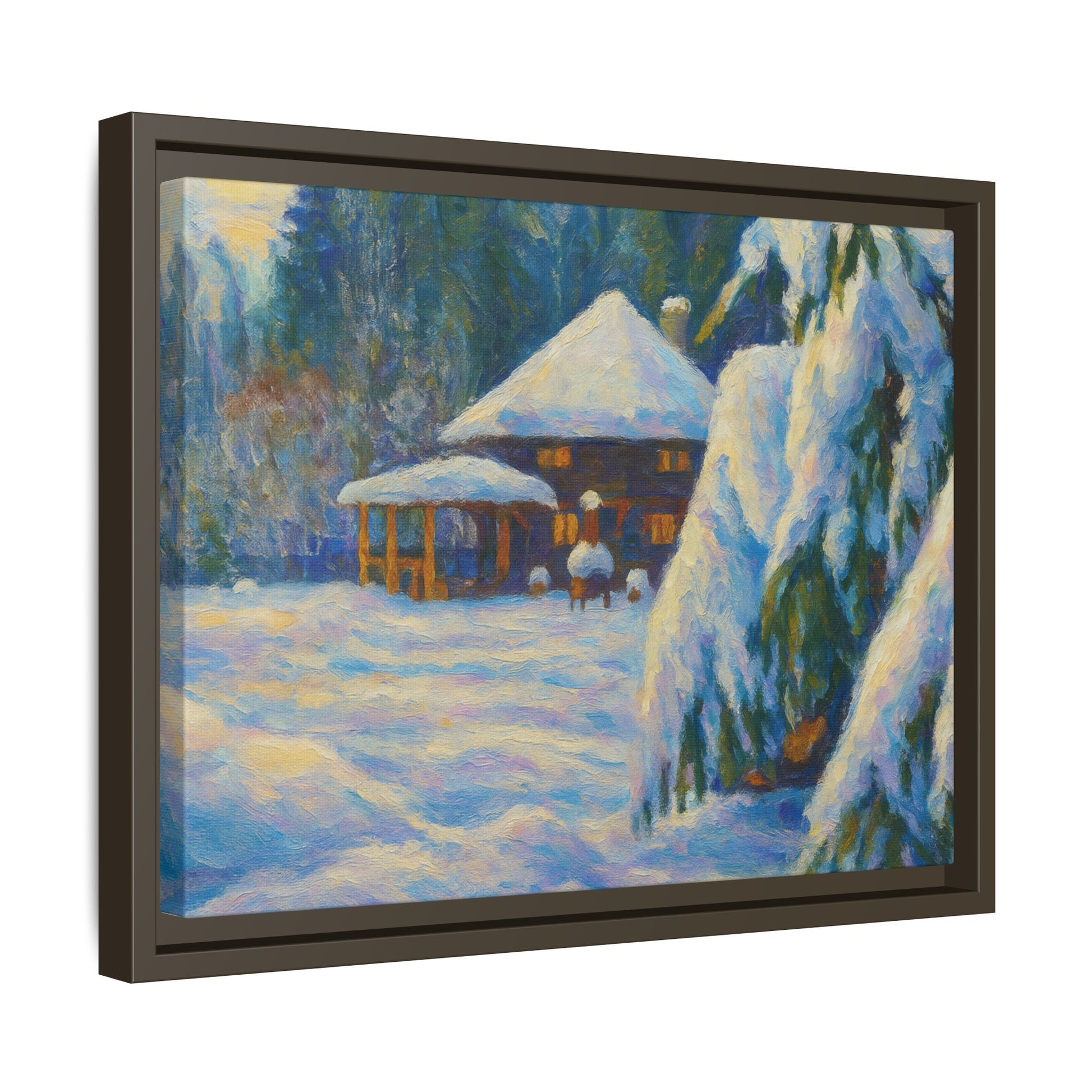 Canvas Art, Winter Scene Home Decor, Seasonal Gift for Art Lovers, Holidays Wall Art, Framed Painting, Matte Print - TRV