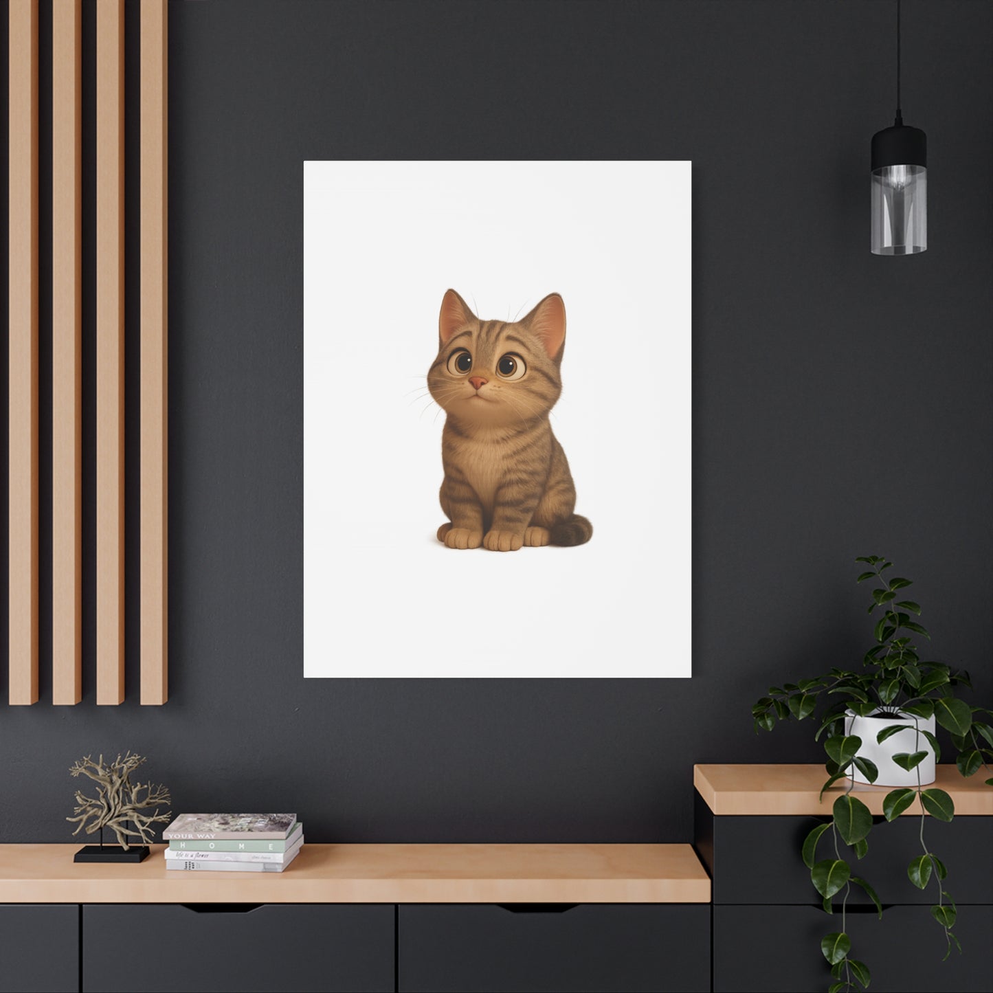 Adorable Cat Canvas Art, Cute Cat Wall Decor, Pet Lover Gift, Nursery Wall Art, Animal Print, Modern Home Decor - TRV