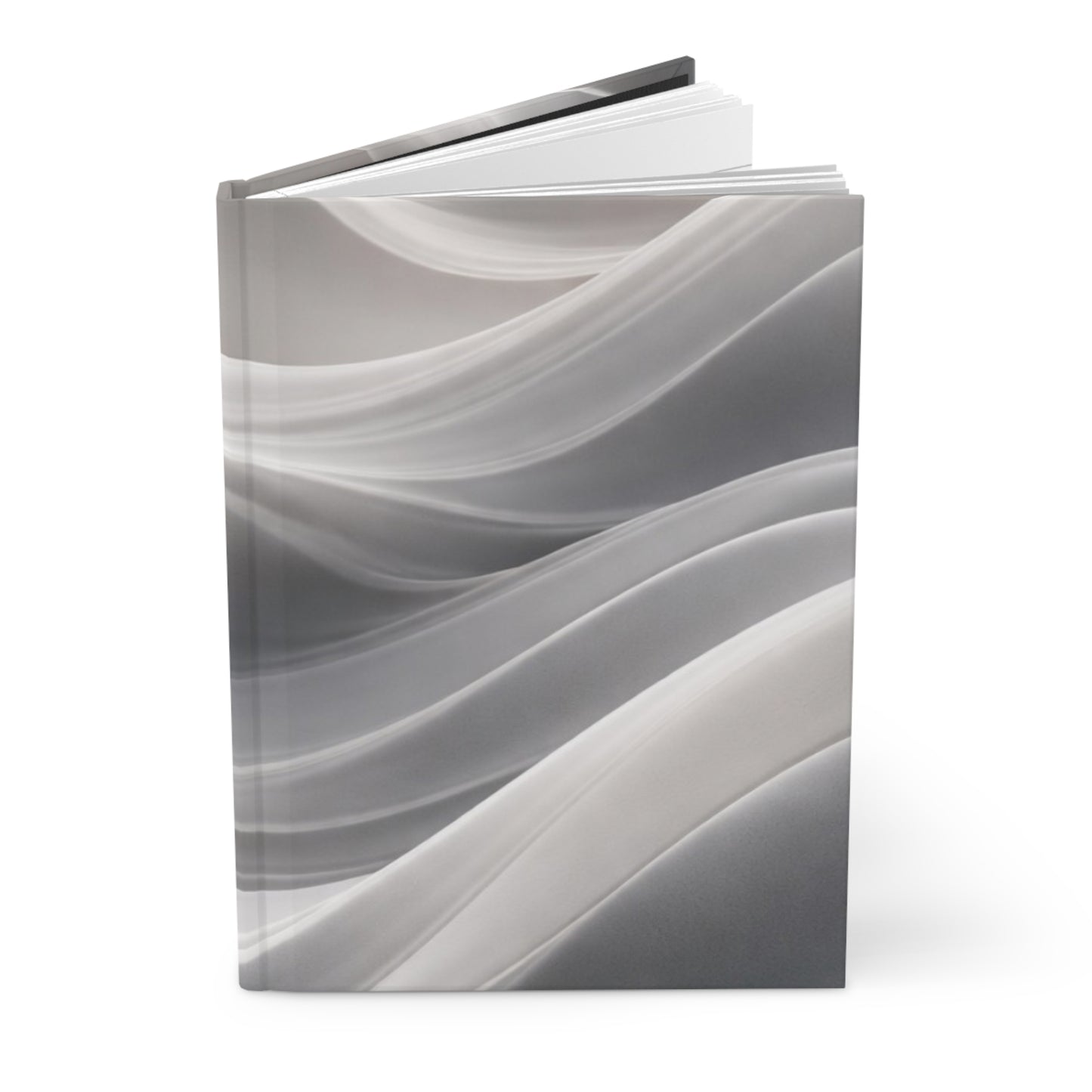 Abstract Silver Waves Hardcover Journal | Marble Wave Notebook