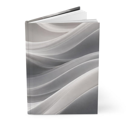 Abstract Silver Waves Hardcover Journal | Marble Wave Notebook