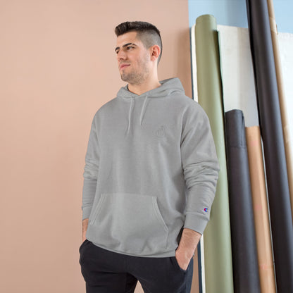 Champion Hoodie with Korean Finger Heart Graphic – Minimal White Pullover