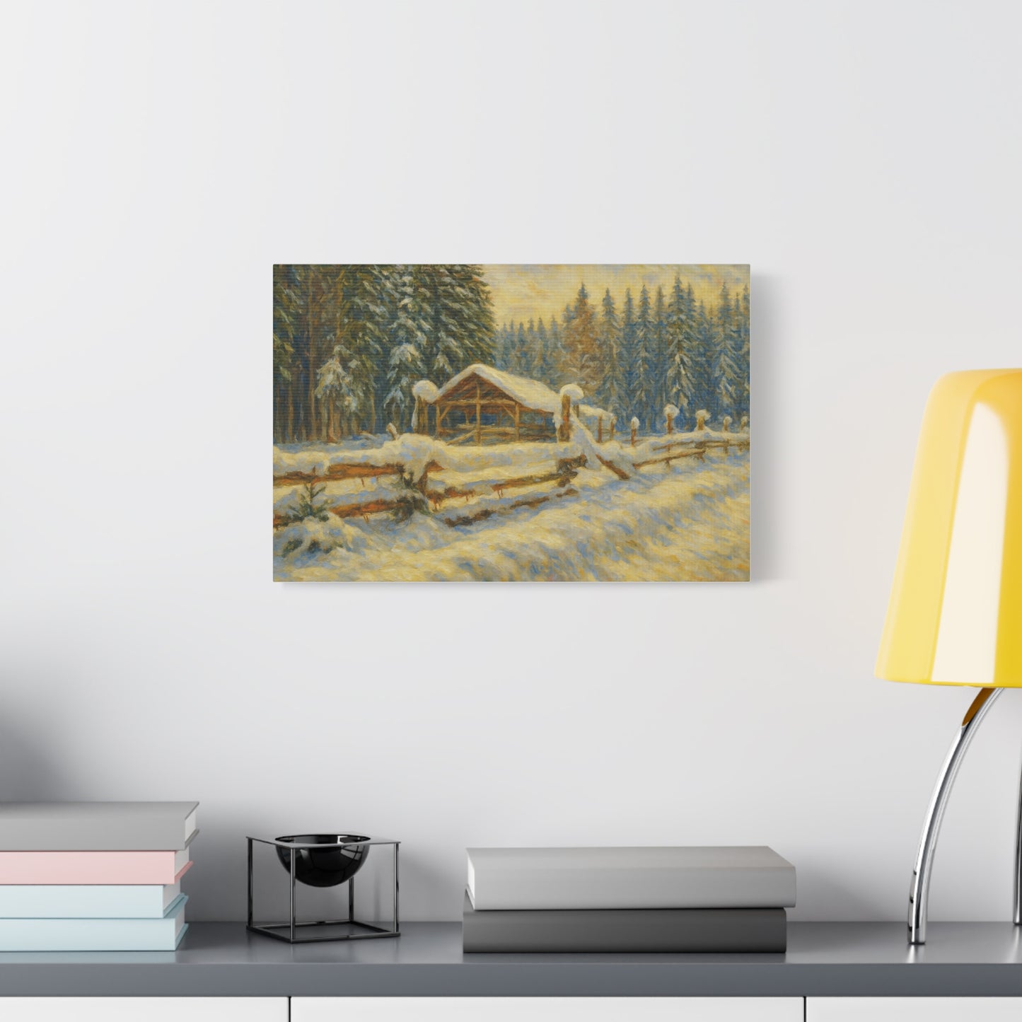 Canvas Wall Art, Winter Landscape Print, Home Decor, Rustic Art, Gift for Nature Lovers, Holiday Decoration - TRV