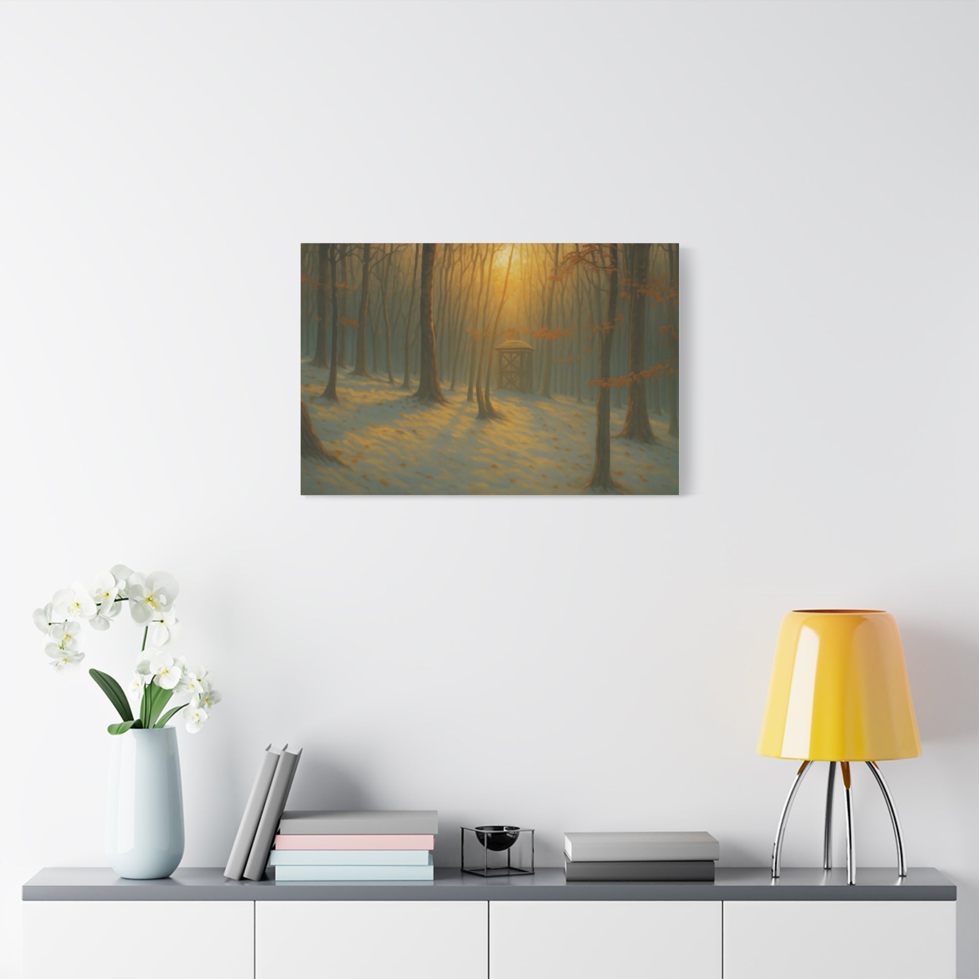 Matte Canvas Wall Art, Scenic Nature Print, Calm Forest Decor, Cozy Home Aesthetic, Autumn Landscape, Gift for Nature Lovers - TRV