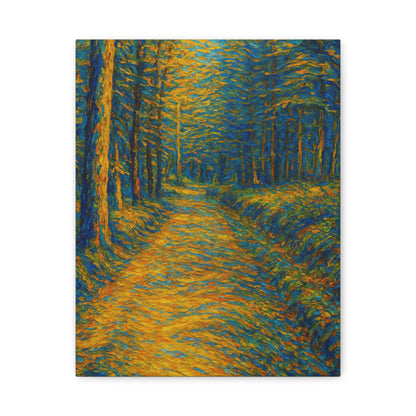 Van Gogh Style Forest Canvas Art | Nature Wall Decor, Home Office Accent, Gift for Nature Lovers, Gallery Wrapped, Living Room Wall Art - TRV