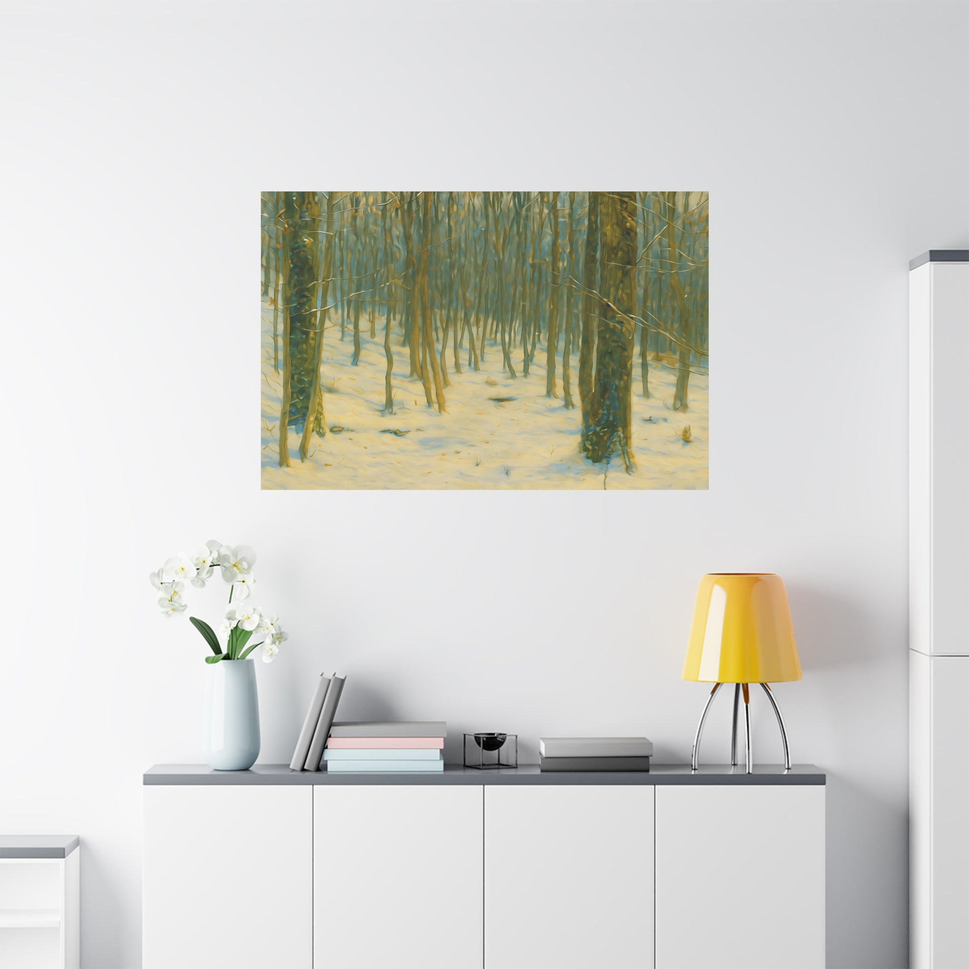 Winter Forest Matte Canvas Art Print, Nature Decor, Stretched Wall Art, Home Decor, Rustic Cabin Decoration, Gift for Nature Lovers - TRV
