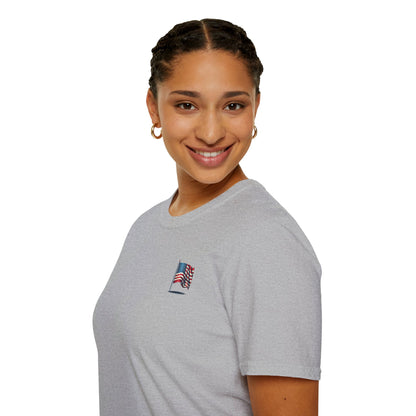 Patriotic Unisex Softstyle T-Shirt, American Flag Tee, USA Pride Shirt, Perfect for Independence Day, Casual Wear - TRV