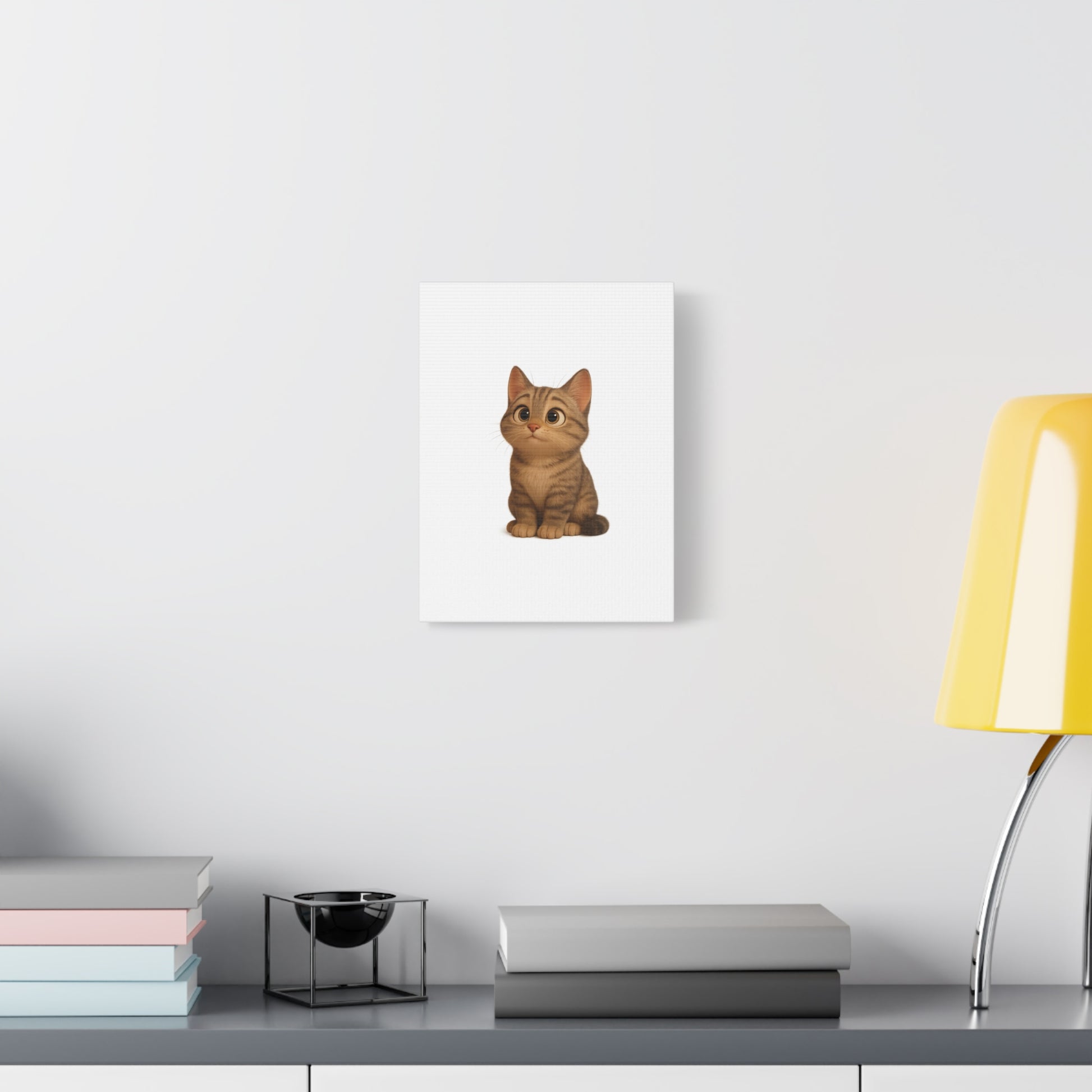 Adorable Cat Canvas Art, Cute Cat Wall Decor, Pet Lover Gift, Nursery Wall Art, Animal Print, Modern Home Decor - TRV