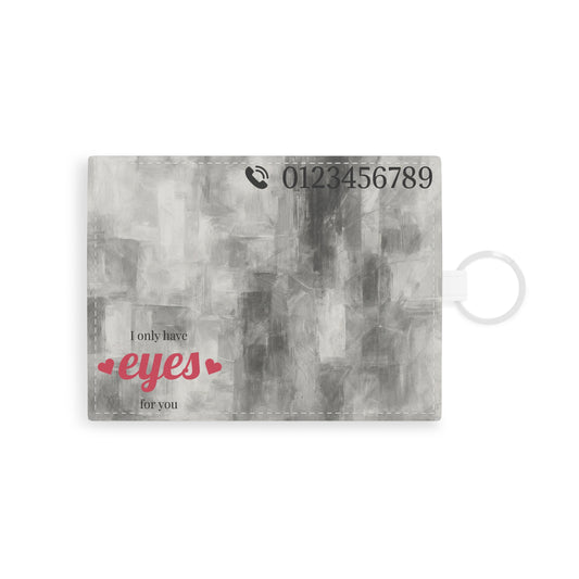 Abstract Brushstroke Saffiano Leather Minimalist Cardholder