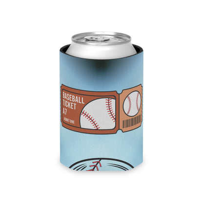 Baseball Ticket Can Cooler, Fun Drink Sleeve for Tailgates, Sports Events, Unique Gift for Fans, Outdoor BBQ, Summer Parties