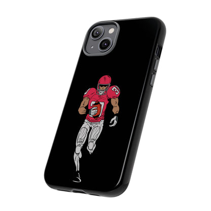 Football Player Tough Phone Case – Protective Black Sports iPhone Case