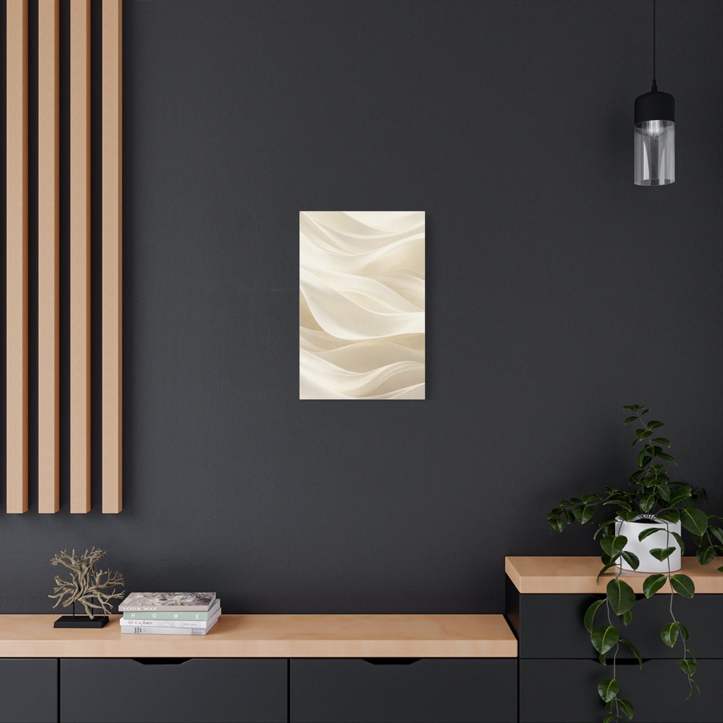 Neutral Abstract Wave Art Matte Canvas
