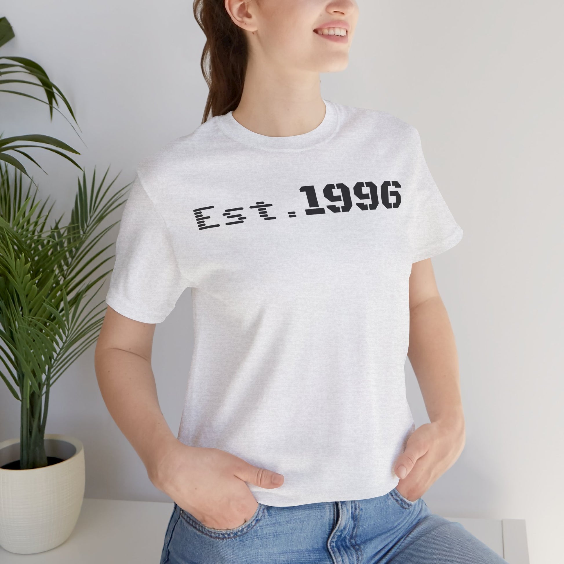 Unisex Jersey Tee - 'Est. 1996' Graphic Shirt, Birthday Gift, Casual Wear, Vintage Style, Retro Fashion, Gift for Him/Her - TRV