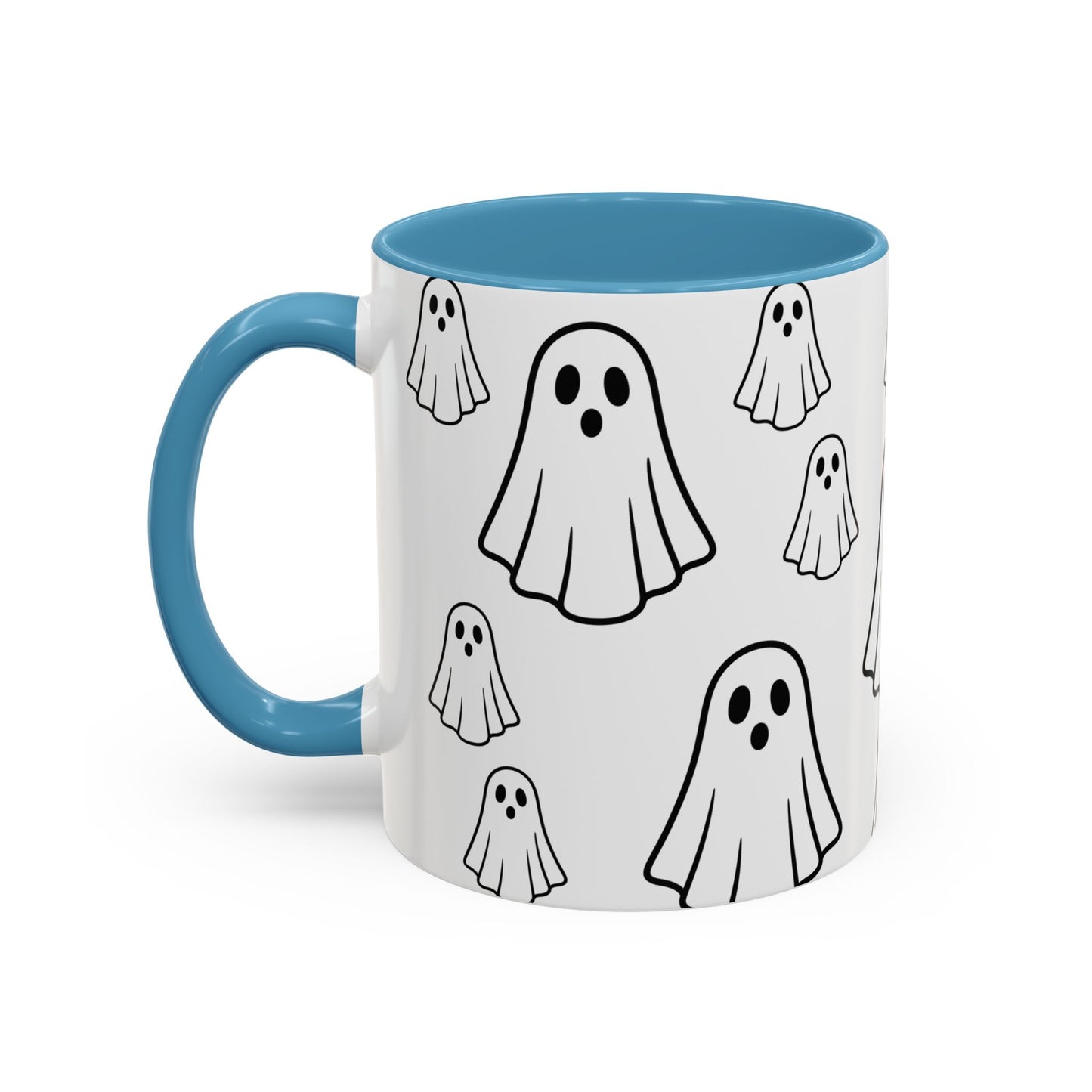 Cute Ghost Accent Coffee Mug, Halloween Mug, Spooky Drinkware, Gift for Ghost Lovers, Seasonal Decor, Unique Coffee Cup - TRV