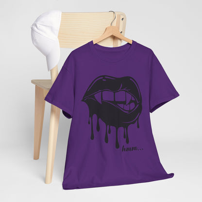 Edgy Graphic Tee - Dripping Lips Design - Unisex Heavy Cotton Tee