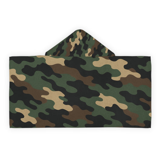 Youth Hooded Towel in Camouflage | Fun Bath Time, Beach Days, Pool Parties, Gifts for Kids, Summer Essentials, Spa Days