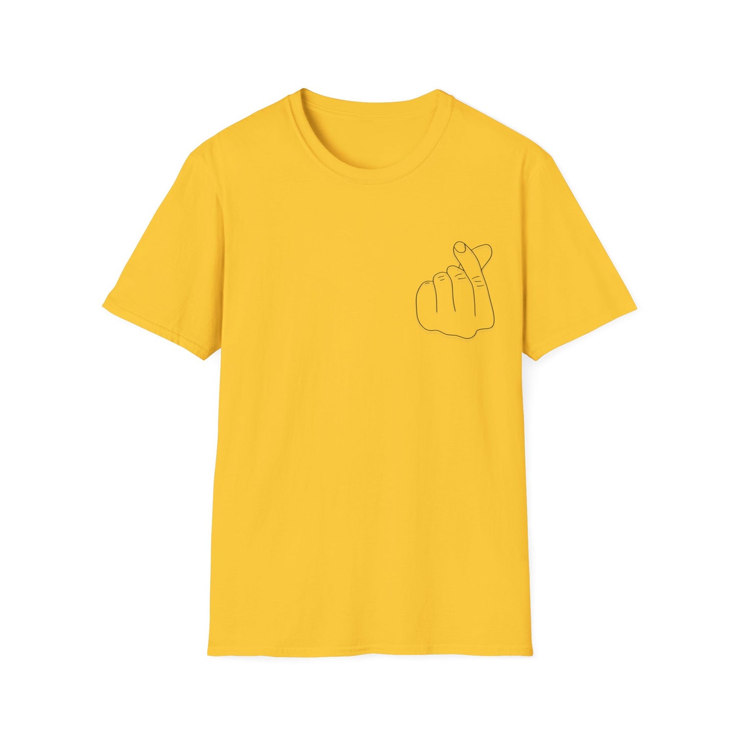 Trendy Unisex Softstyle T-Shirt with Love Hand Gesture Design