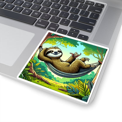 Chill Sloth Kiss-Cut Stickers | Cute Animal Art, Laptop, Water Bottle, Journal Decor, Gift for Sloth Lovers