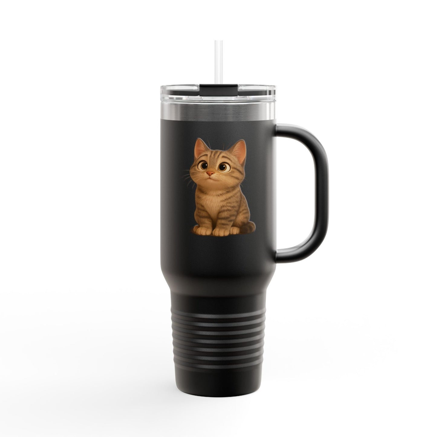 Cute Cat Insulated Travel Mug, Perfect for Pet Lovers, 40oz Coffee Cup, Travel Tumbler, Gift for Cat Lovers, Customizable Mug - TRV