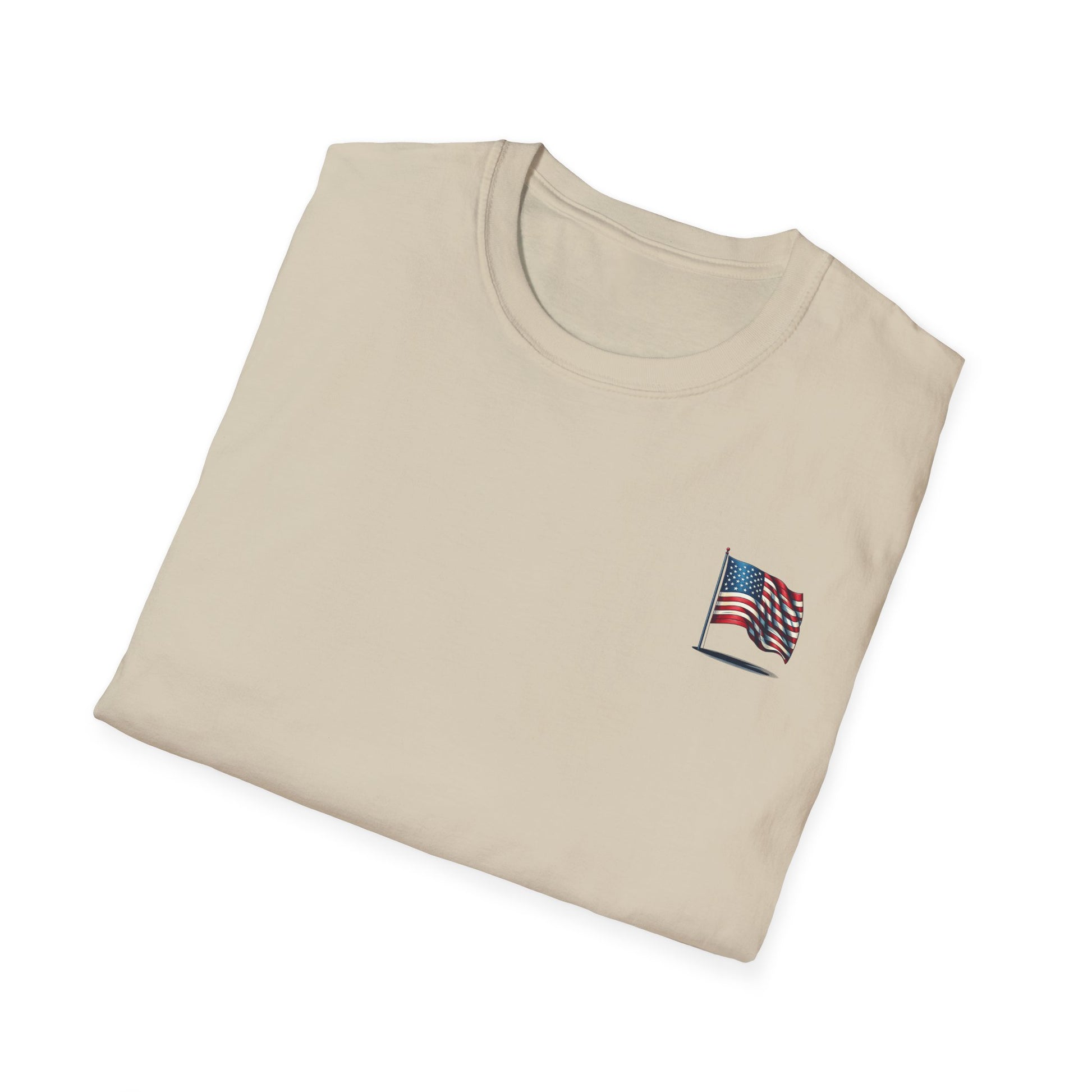 Patriotic Unisex Softstyle T-Shirt, American Flag Tee, USA Pride Shirt, Perfect for Independence Day, Casual Wear - TRV