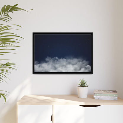 Night Sky Clouds Matte Canvas Framed | Starry Wall Art - TRV