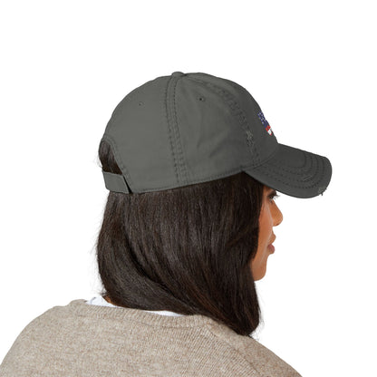 Embroidered Distressed Dad Hat, Vintage Style USA Casual Cap, Unisex Gift for Dad, USA Pride Hat for Holidays - TRV