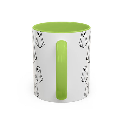 Cute Ghost Accent Coffee Mug, Halloween Mug, Spooky Drinkware, Gift for Ghost Lovers, Seasonal Decor, Unique Coffee Cup - TRV
