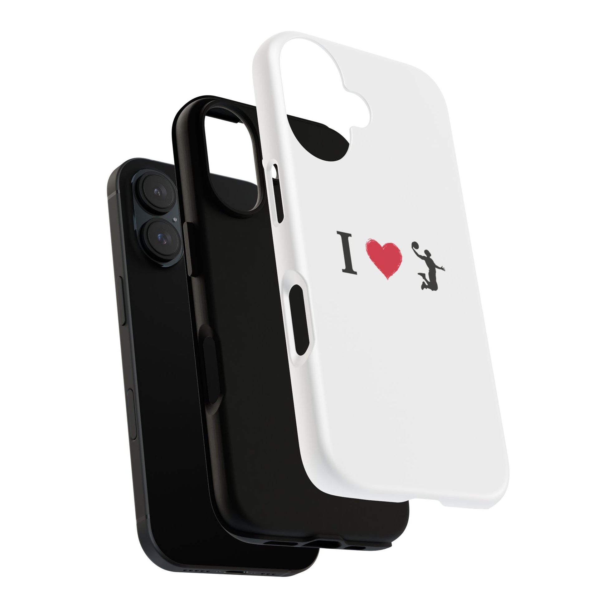 I Love Basketball Phone Case, Sporty Cell Cover, Basketball Gift for Players, Tough Cases, Love for Sports Accessories - TRV