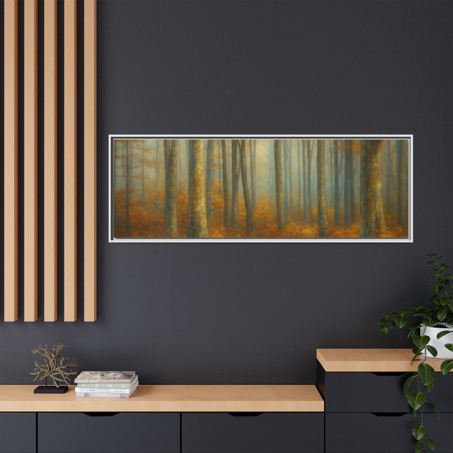 Autumn Forest Canvas Art, Framed Wall Decor, Rustic Home Decor, Nature Artwork, Gift for Nature Lovers - TRV