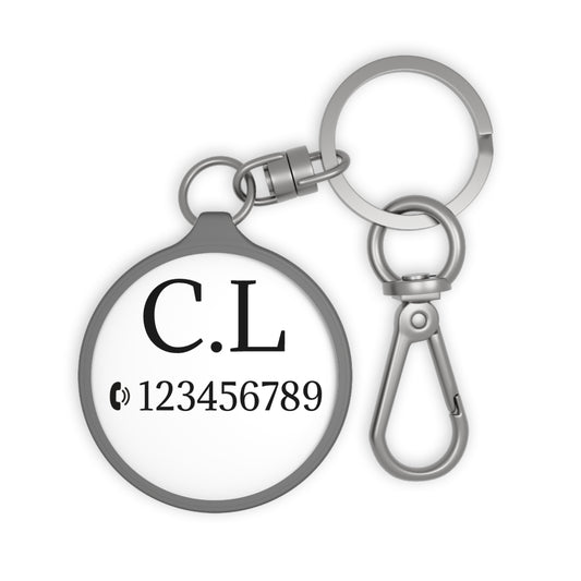 Monogram Initials Keyring Tag | Personalized Round Keychain - TRV
