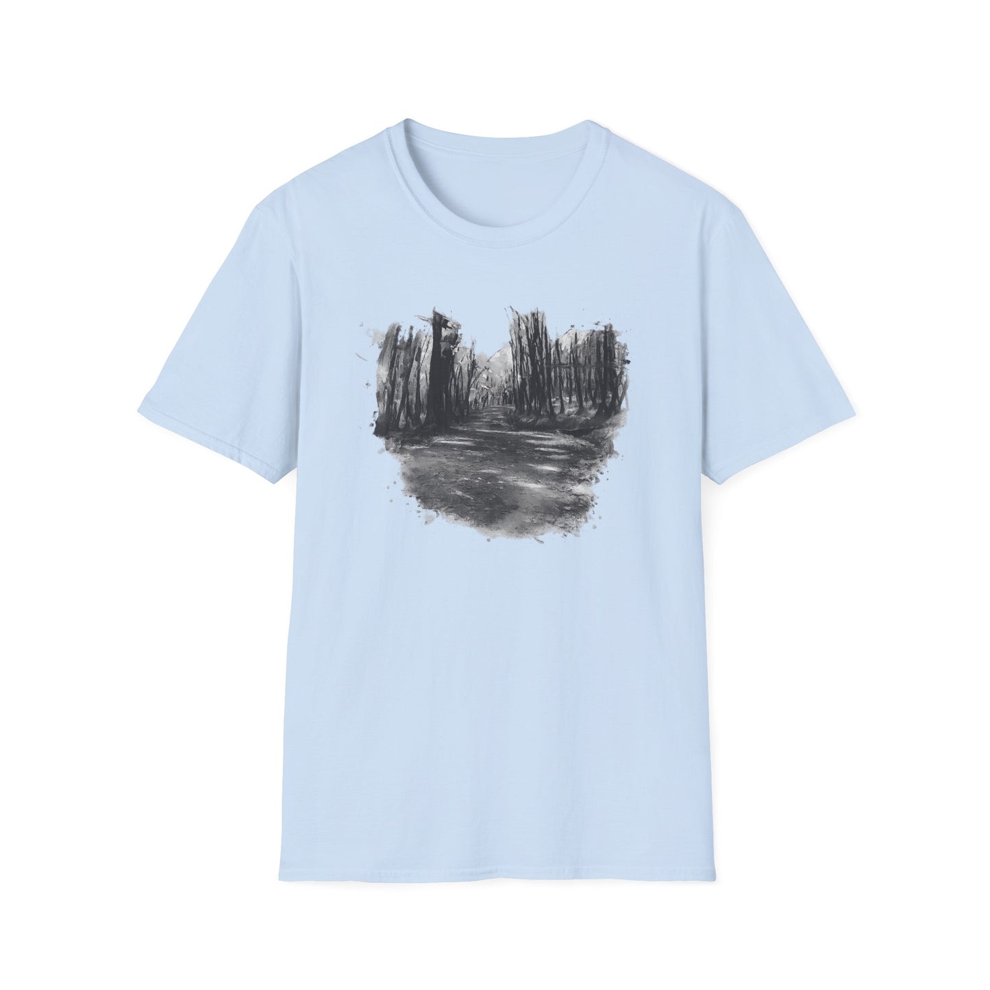 Minimalist Nature-Inspired Unisex Softstyle T-Shirt, Casual Wear, Everyday Style, Gift for Nature Lovers, Eco-Friendly Fashion