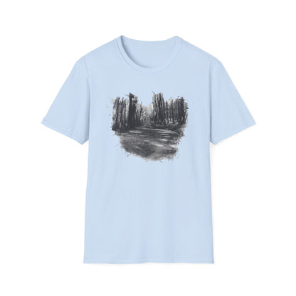 Minimalist Nature-Inspired Unisex Softstyle T-Shirt, Casual Wear, Everyday Style, Gift for Nature Lovers, Eco-Friendly Fashion