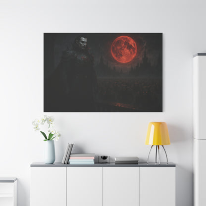 Dracula Canvas Art: Gothic Vampire with Blood Moon, Fantasy Wall Decor, Dark Aesthetic Print, Horror Art, Halloween, Gothic Home Decor - TRV