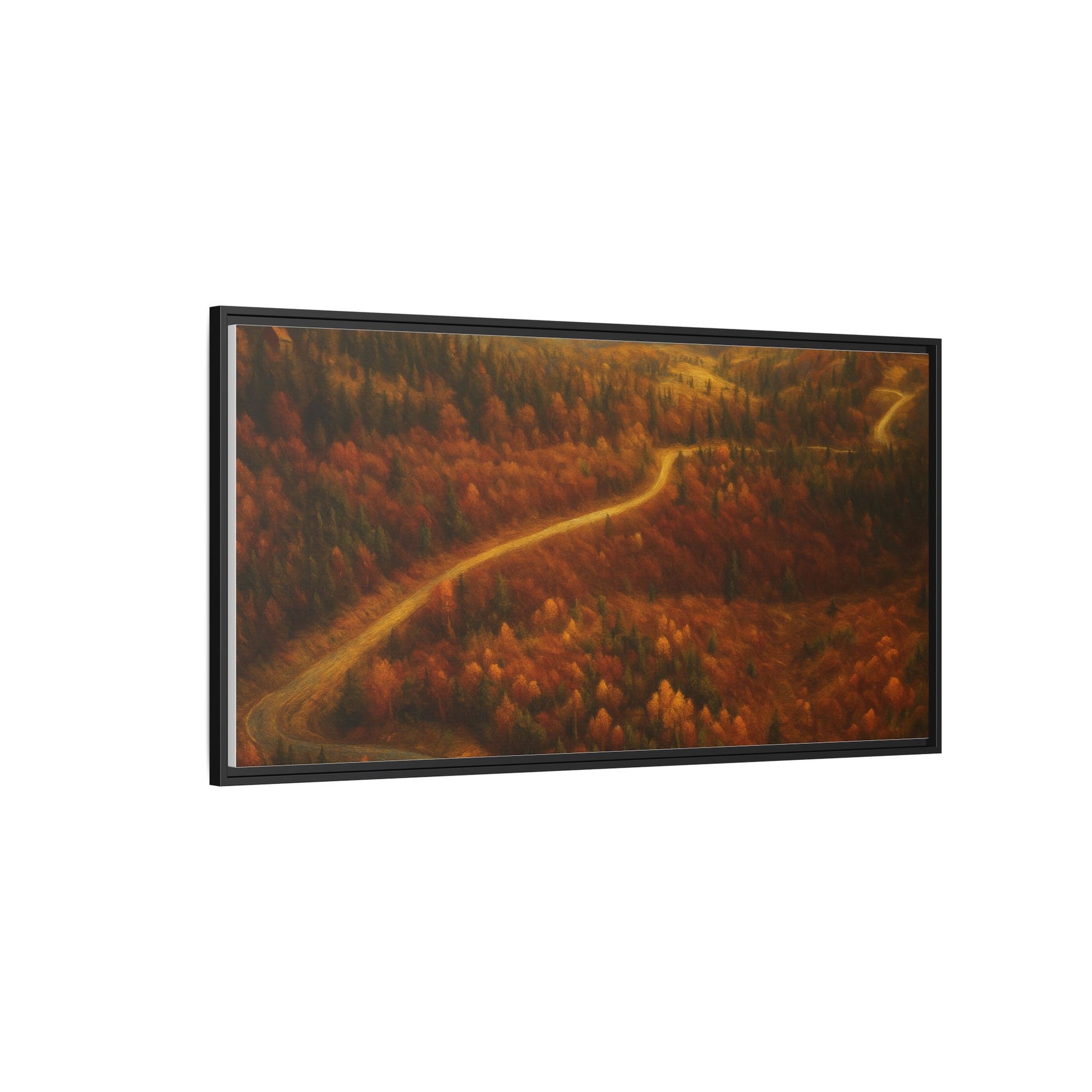Autumn Landscape Framed Canvas Art, Cozy Home Decor, Warm Fall Vibes, Gift for Nature Lovers, Perfect for Thanksgiving - TRV