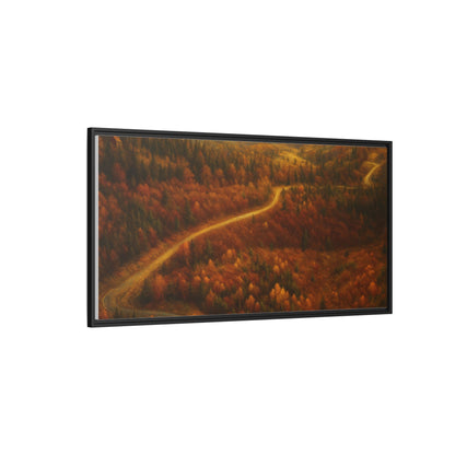 Autumn Landscape Framed Canvas Art, Cozy Home Decor, Warm Fall Vibes, Gift for Nature Lovers, Perfect for Thanksgiving - TRV
