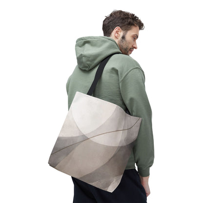Neutral Abstract Watercolor Waves Tote Bag | All-Over Print