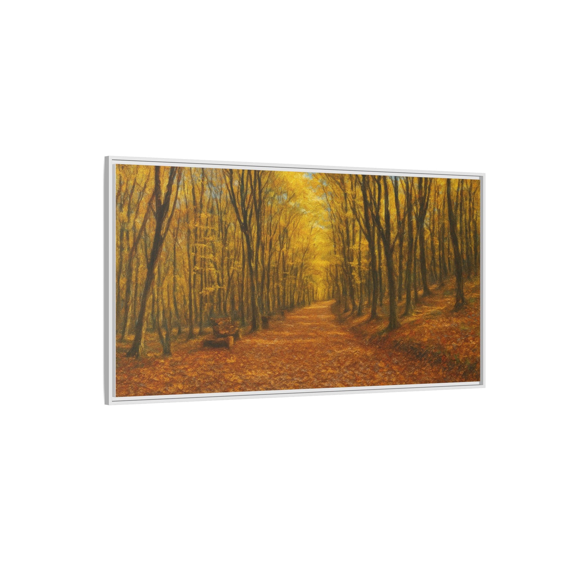 Autumn Forest Framed Canvas Art, Cozy Wall Decor, Nature Inspired Gift, Fall Home Accent, Perfect for Thanksgiving - TRV