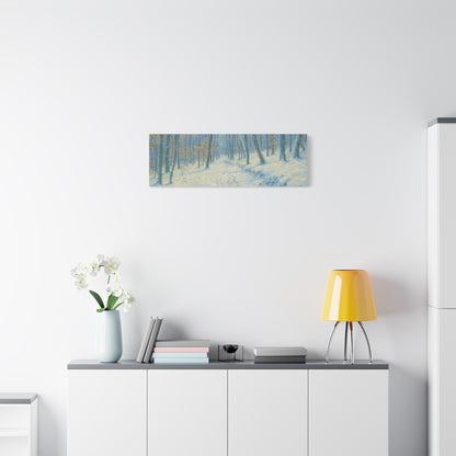 Winter Woodland Canvas Print — Snowy Forest Matte Stretched Wall Art