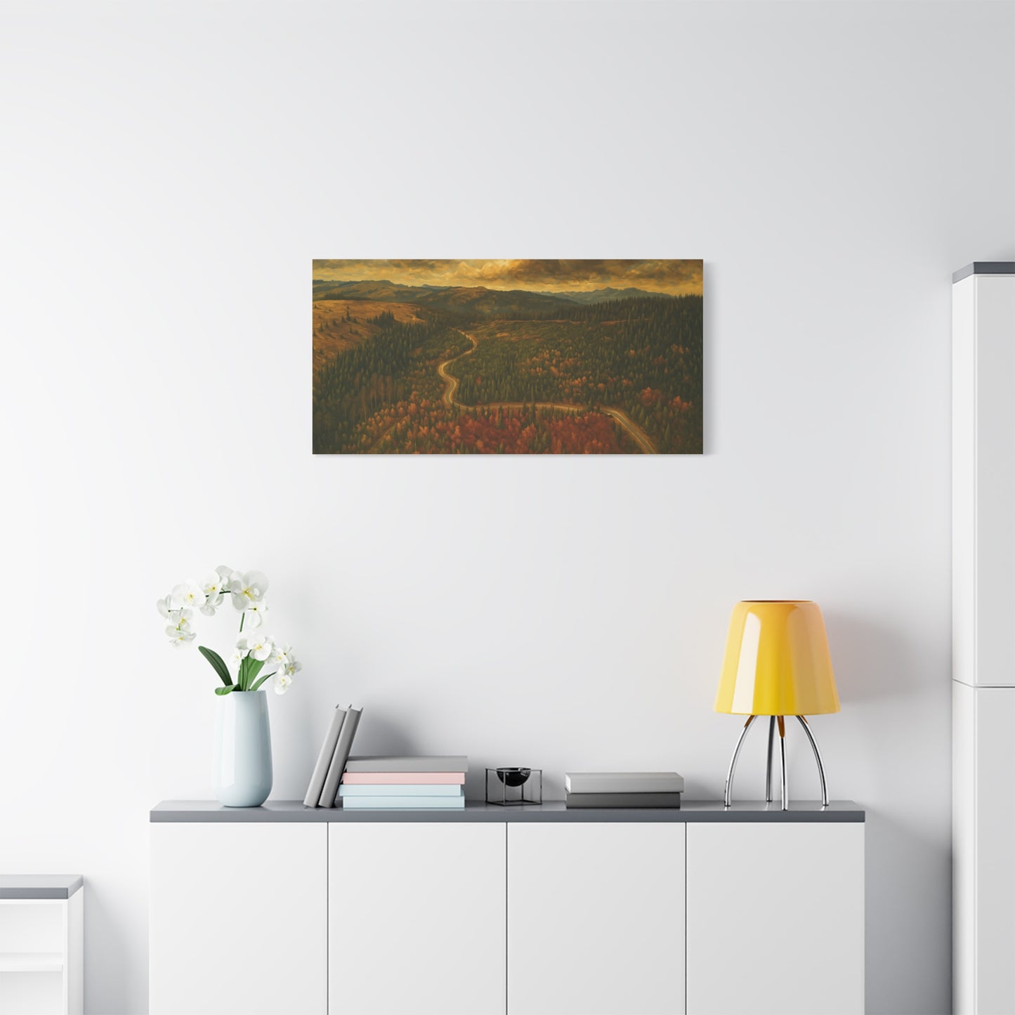 Stretched Canvas Art, Scenic Landscape Wall Decor, Nature Painting for Home, Rustic Room Accent, Gift for Nature Lovers - TRV