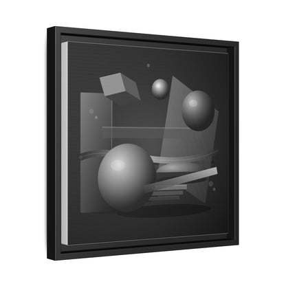 Monochrome Geometric Spheres Canvas Framed Wall Art | Matte Print