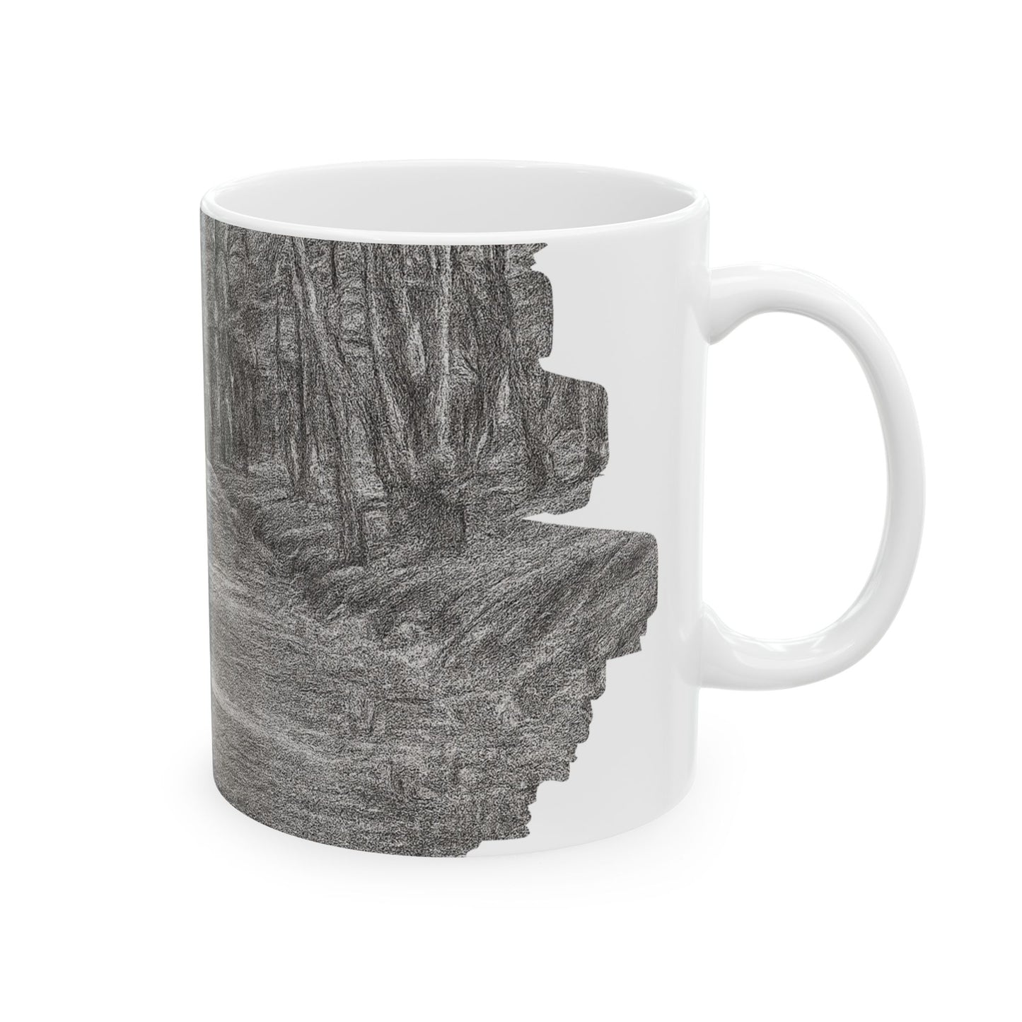 Nature-Inspired Abstract Ceramic Mug | Forest Path Design | Cozy Gift for Coffee Lovers | Home Decor | Nature Lover's Mug - TRV