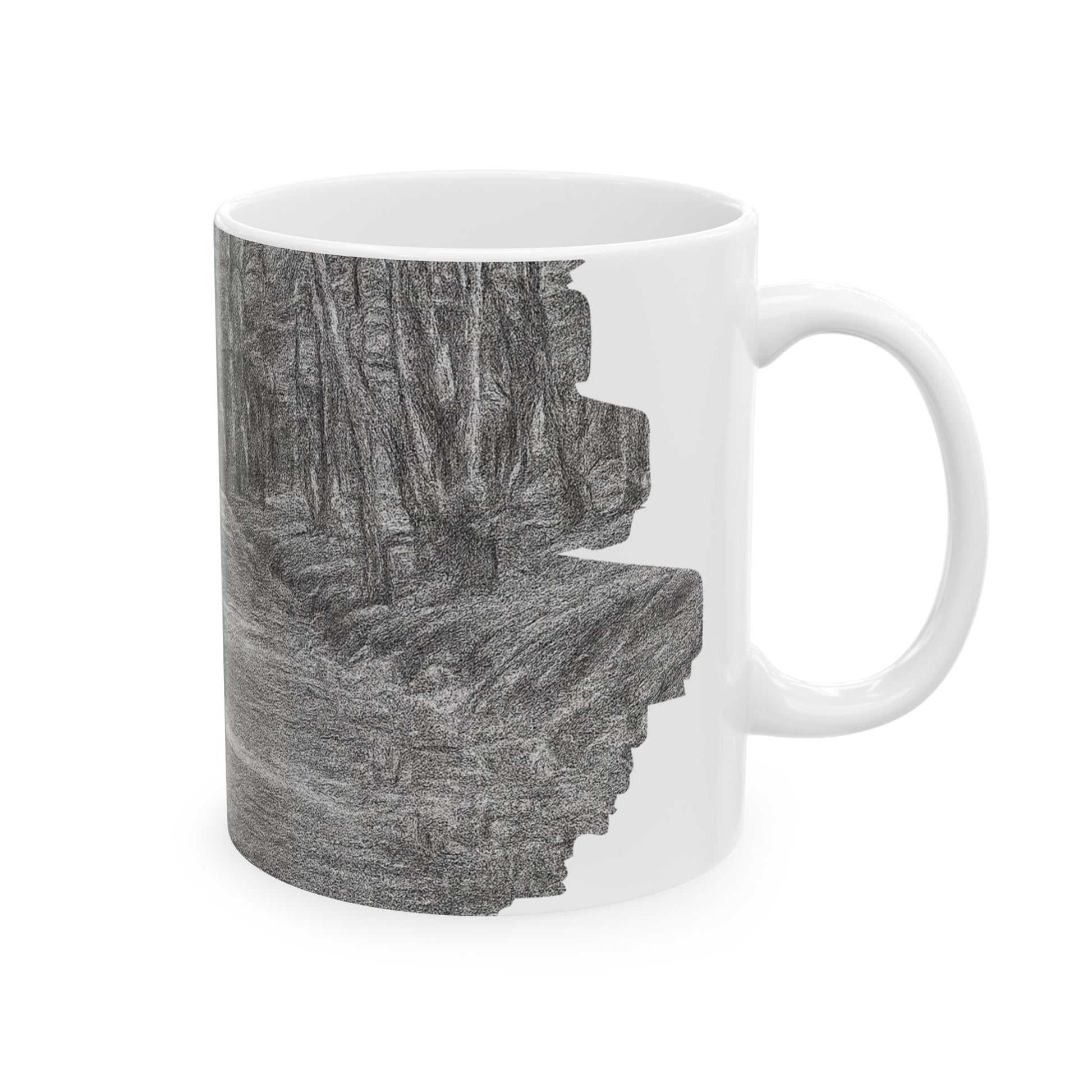 Nature-Inspired Abstract Ceramic Mug | Forest Path Design | Cozy Gift for Coffee Lovers | Home Decor | Nature Lover's Mug - TRV