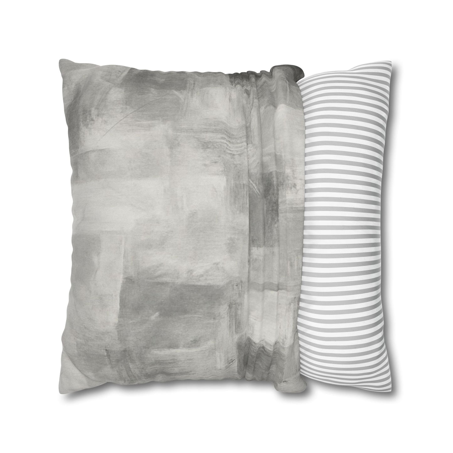 Watercolor Gray Decorative Pillowcase — Spun Polyester Square Throw Pillow Cover
