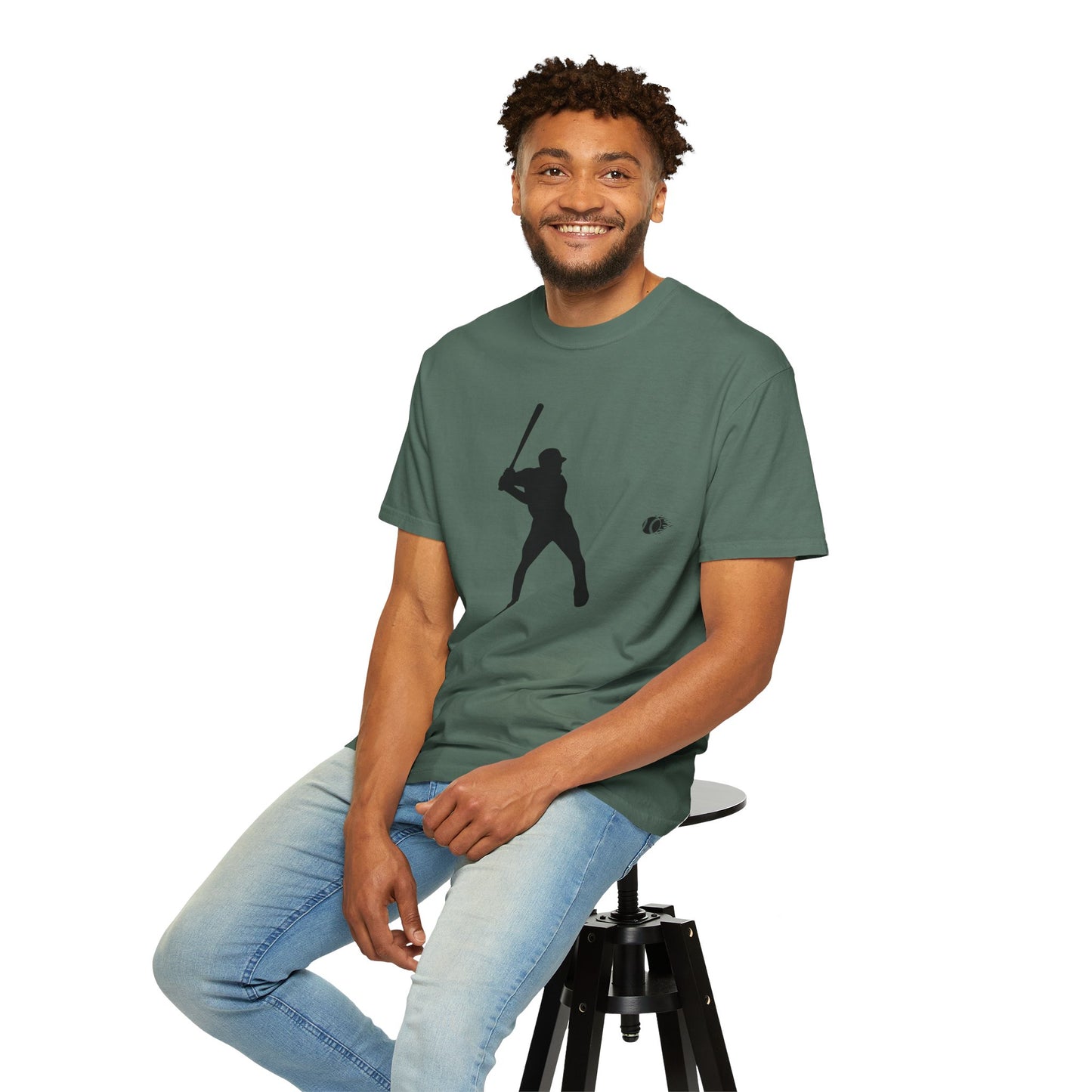 Unisex Baseball Silhouette Tee, Casual Wear, Sports Fan Apparel, Gift for Athletes, Summer Outing Outfit, Soft Cotton Shirt